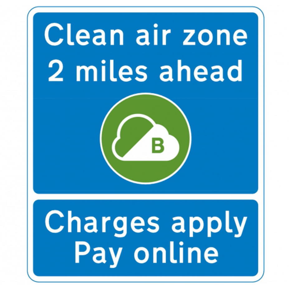 Clean Air Zone sign for cleaner greener cities