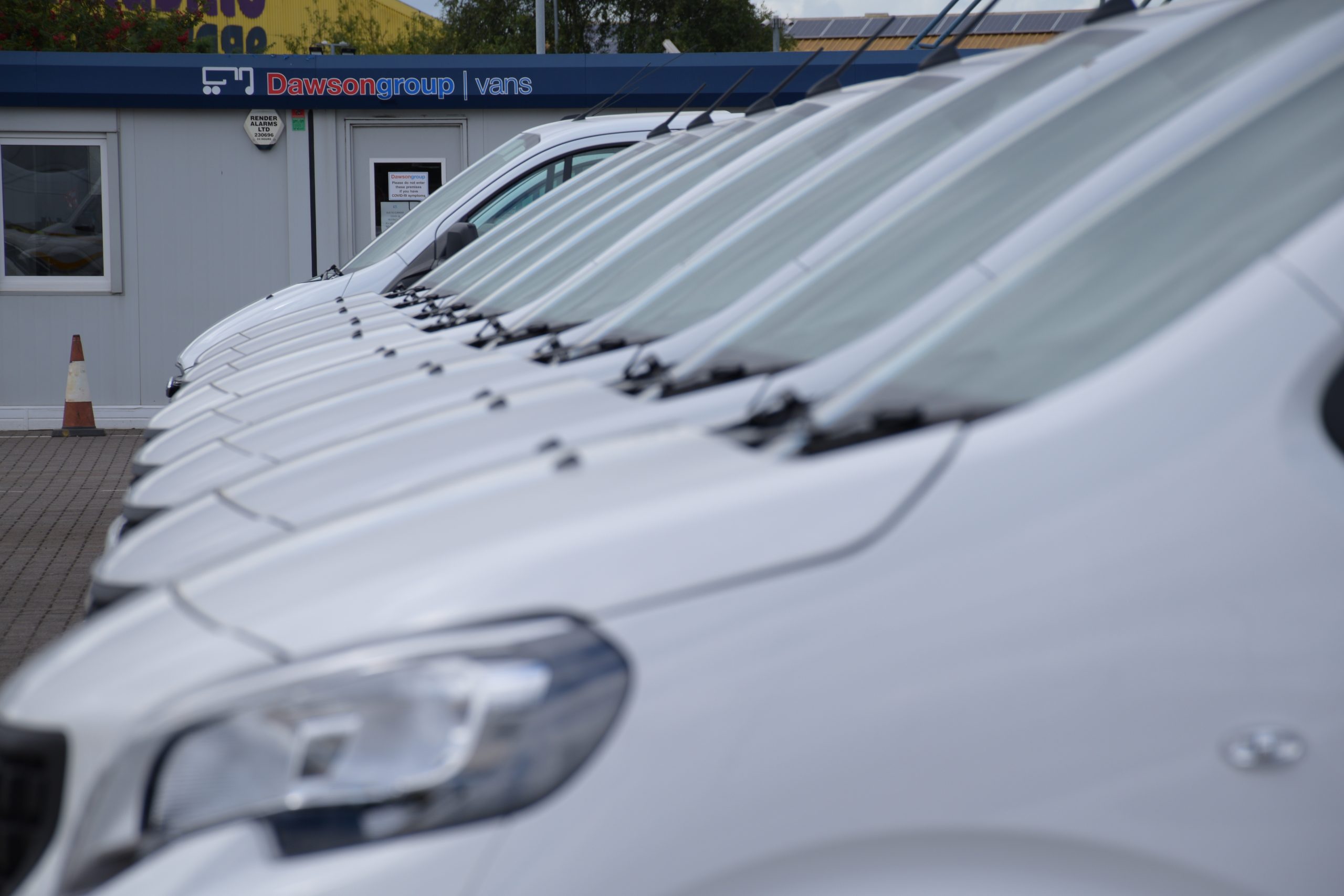 Row of vans at Dawsongroup | vans for Driving Licence Consultations