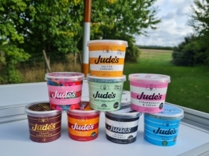 Jude's Ice Cream - 8 small pots of ice cream, different flavours