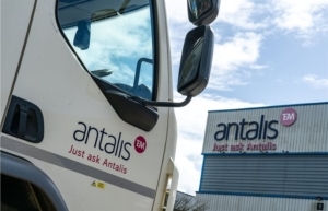 Antalis truck next to Antalis building
