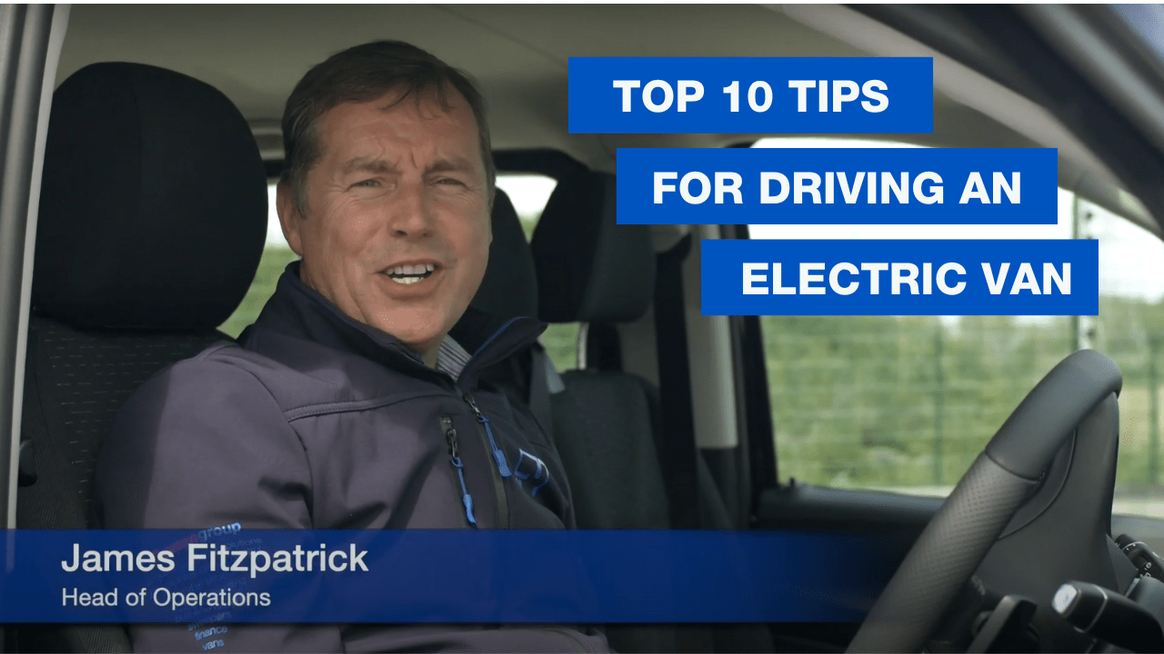 How to drive electric vehicles - Man sat in vehicle with text about top tips for driving electric vehicles overlaid