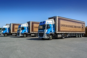 Rowlinson Packaging lorries with livery on contract hire fleet