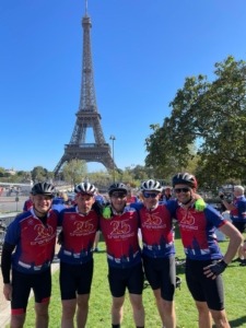 Team Dawsongroup at the end of their three day London to Paris charity cycle ride.