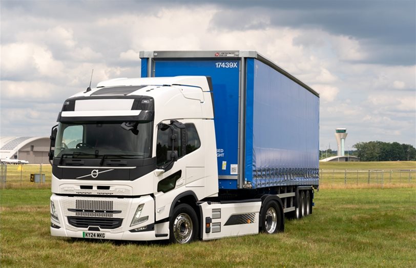 Dawsongroup truck and trailer exhibiting at the Farnborough airshow.