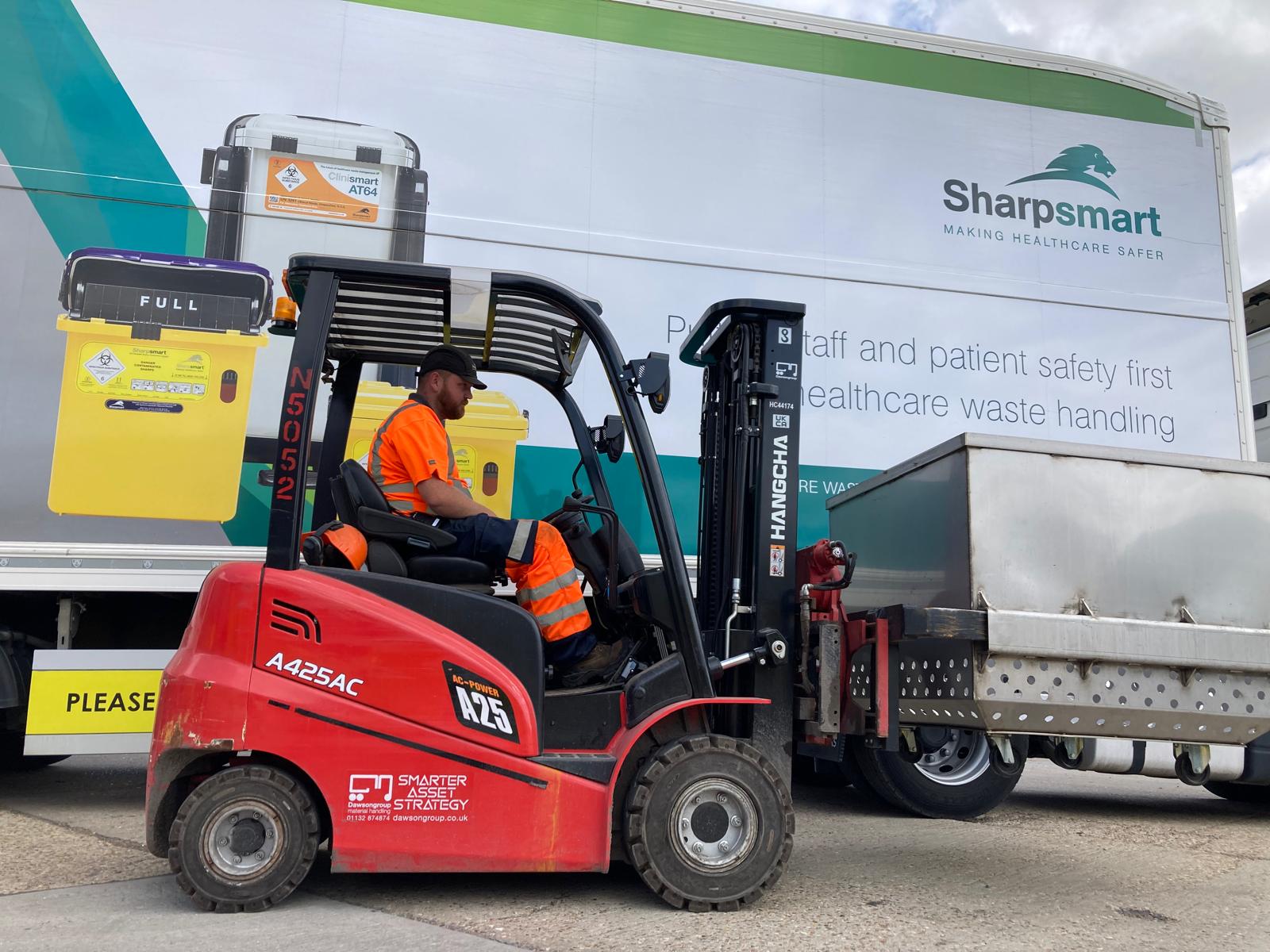 Forklift provided to Sharpsmart by DGMH